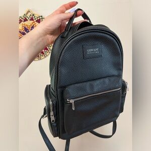 Black Leather Backpack